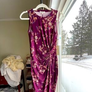 Womens 3/4 length summer flowery dress